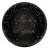 Karton Tabak Elegant 23cm 6lı -İyi ki Doğdun Siyah-