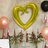 Kalp Folyo Balon 40İçi Boş 5li-Altın-
