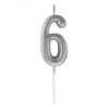 Rakam Mum 7cm -Gümüş 6-