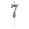 Rakam Mum 7cm -Gümüş 7-