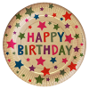 Karton Tabak 23cm 8li -Kraft Stars-