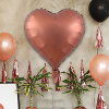 18 Retro Renk Kalp Folyo Balon