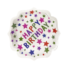 Karton Tabak 23cm 8li -White Stars-