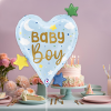 25 Grabo Folyo Balon -Baby Boy Heart Stars-