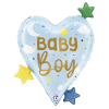 25 Grabo Folyo Balon -Baby Boy Heart Stars-