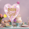 25 Grabo Folyo Balon -Baby Girl Heart Stars-