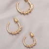 Yılan Tasarımlı Halka Model Gold Metal Küpe Seti