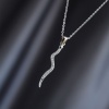 Silver Renk Metal Zirkon Taşlı Şimşek Kolye