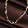 316L Çelik Gold Gümüş Renk Kuş Gözü Zincirli Erkek Kolye