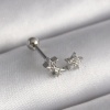 316L Çelik Gümüş Renk Zirkon Taşlı Yıldız Tragus Piercing
