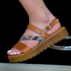 KADIN SANDALET HAKİKİ DERİ TABA - GRİ