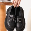 Terry Cilt Siyah Kadın Loafer