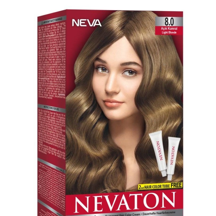 Nevaton Kalıcı Krem Saç Boyası 8.0 Açık Kumral