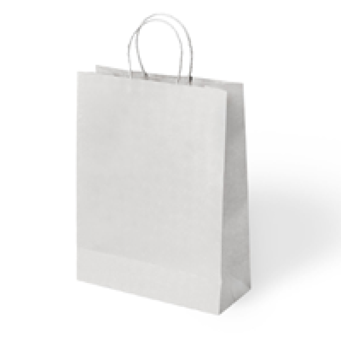 31x12x41 Büküm Saplı Poşet -Beyaz-