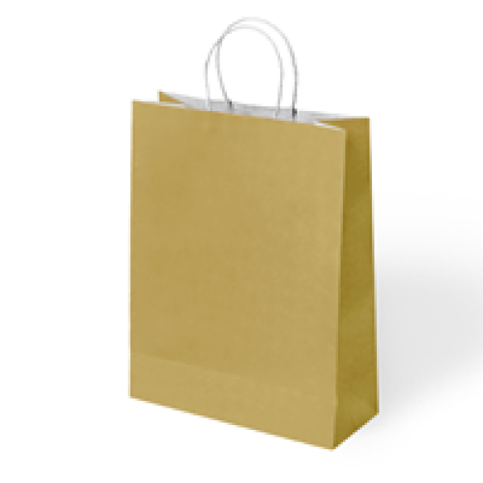 31x12x41 Büküm Saplı Poşet -Altın-