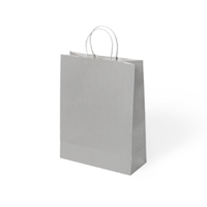 18x8x24 Büküm Saplı Poşet -Gümüş-