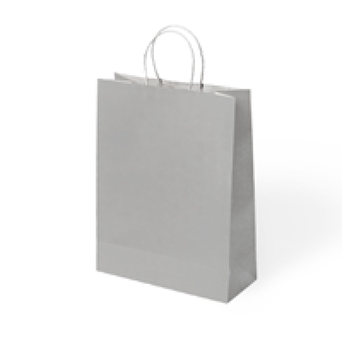 25x12x31 Büküm Saplı Poşet -Gümüş-