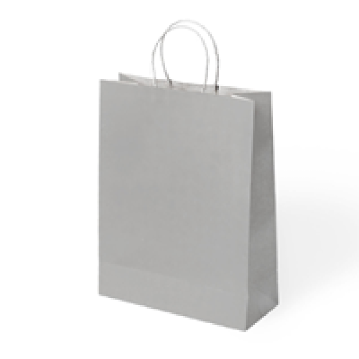 31x12x41 Büküm Saplı Poşet -Gümüş-