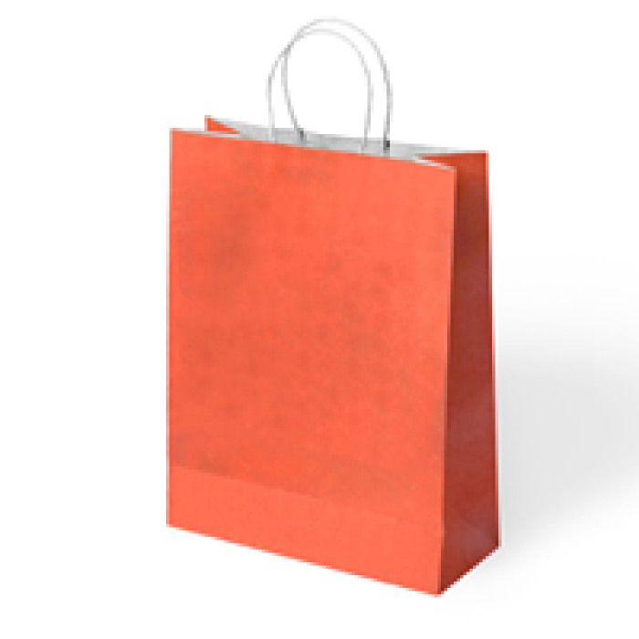 31x12x41 Büküm Saplı Poşet -Turuncu-
