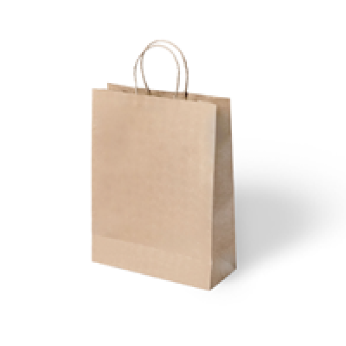 18x8x24 Büküm Saplı Poşet -Kraft-