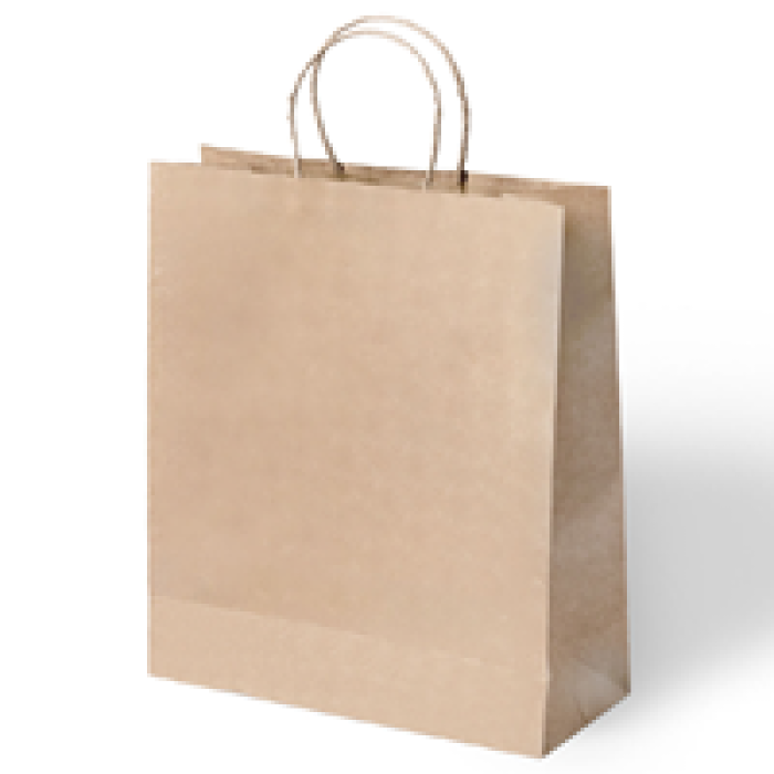 45x12x50 Büküm Saplı Poşet -Kraft-