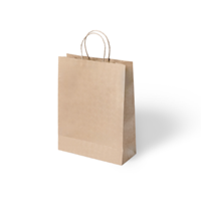 15x8x20 Büküm Saplı Poşet -Kraft-