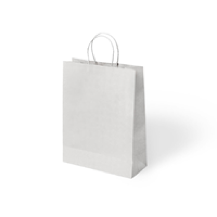 15x8x20 Büküm Saplı Poşet -Beyaz-