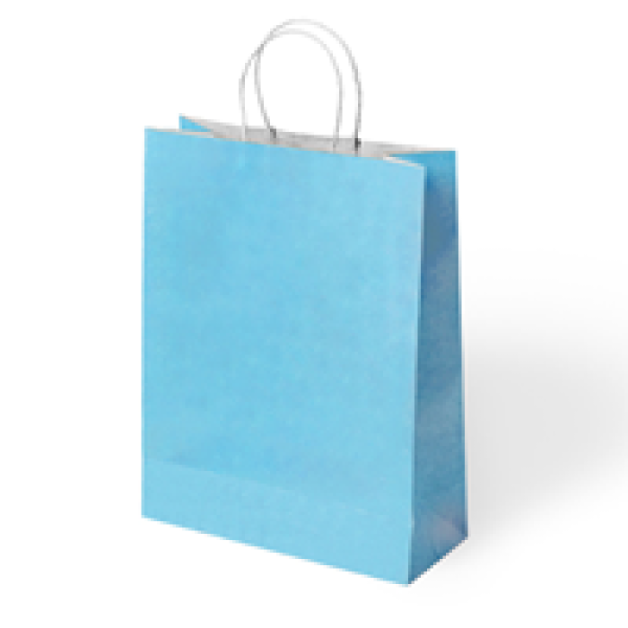 15x8x20 Büküm Saplı Poşet -Mavi-