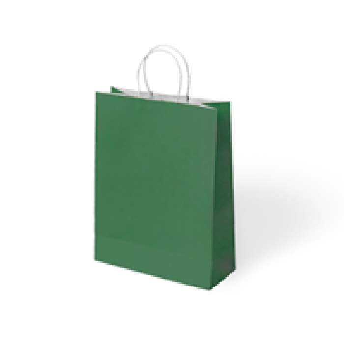 15x8x20 Büküm Saplı Poşet -Yeşil-
