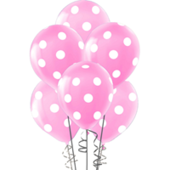 Pastel Balon Çepeçevre Baskılı100lü -Puantiye Açık Pembe