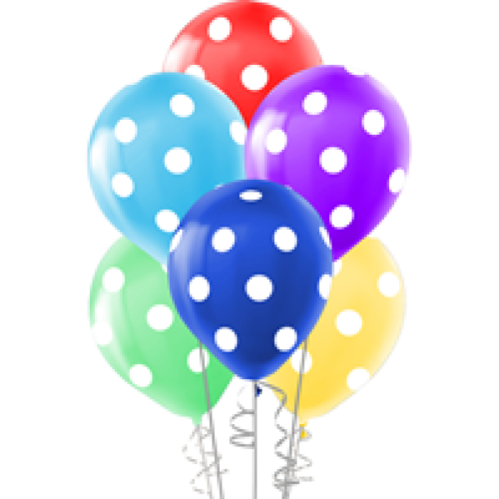 Pastel Balon Çepeçevre Baskılı100lü -Puantiye Karışık-