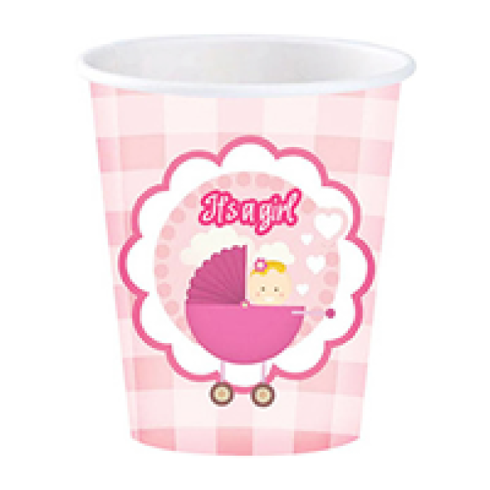Karton Bardak Roll Up 8li -Kız Bebek-