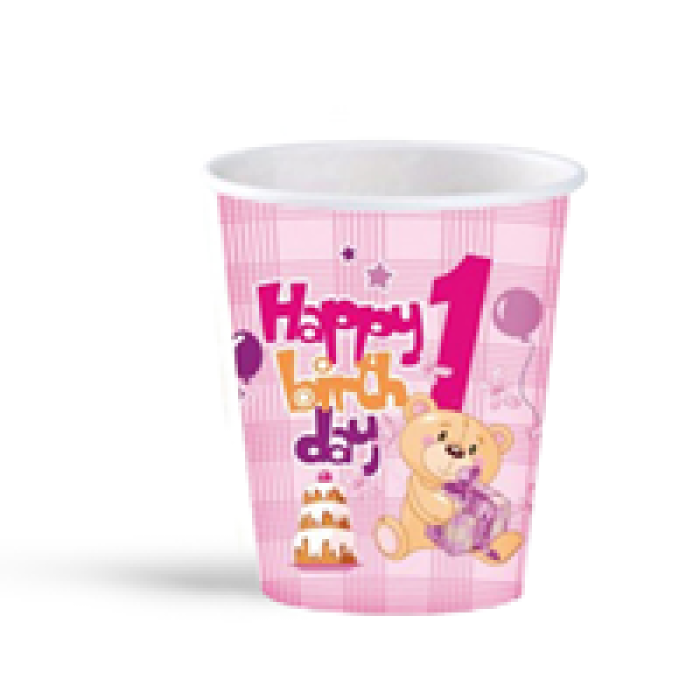 Karton Bardak Roll Up 8li -1 Yaş Kız-