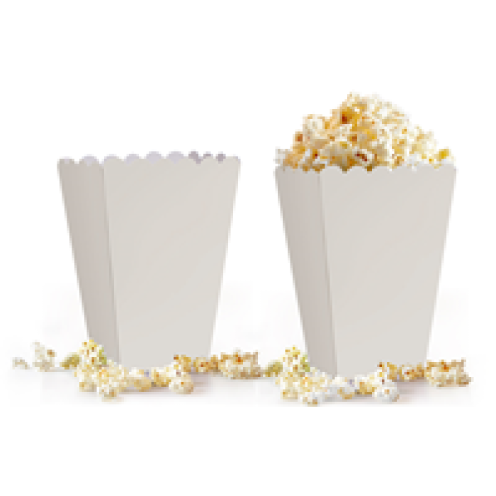 Popcorn Kutusu 8li -Düz Beyaz-