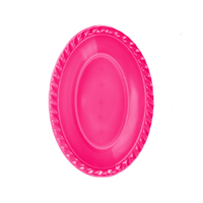 Plastik Oval Kase 8li -Şeker Pembe-