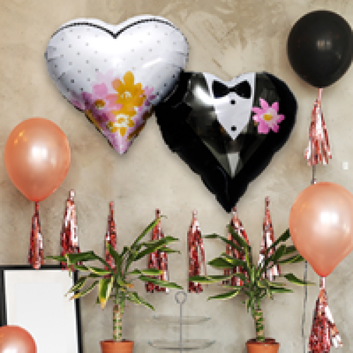 Folyo Kalp Balon Gelin Damat -BLN212-