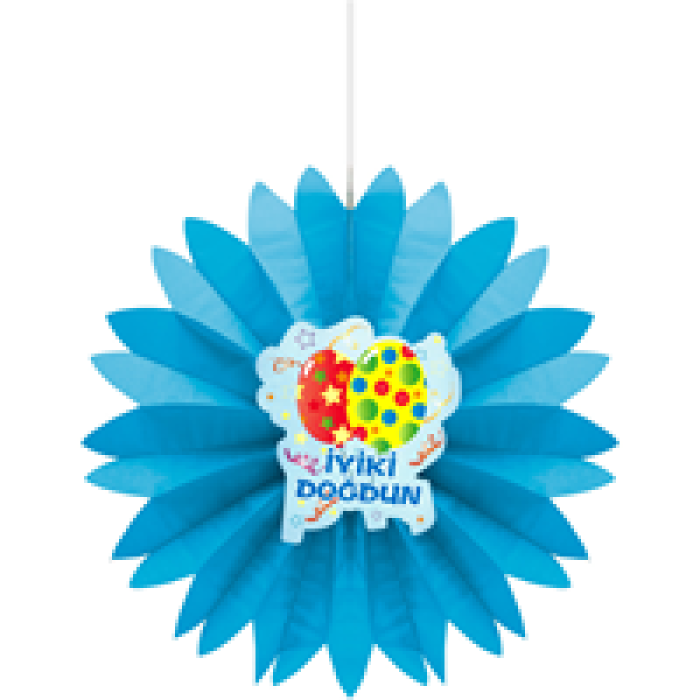 Yelpaze Kağıt Süs Doğum Günü Temalı 50cm -KF107-