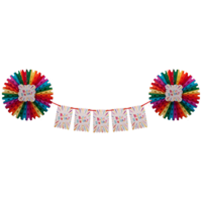 Yelpaze Afiş Süs H. Birthday Gökkuşağı -KF118-