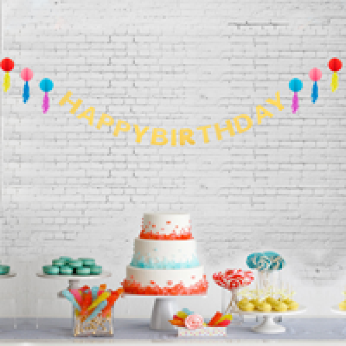 Petekli Zincir Süs Püsküllü Hppy.Bday. -KF123-