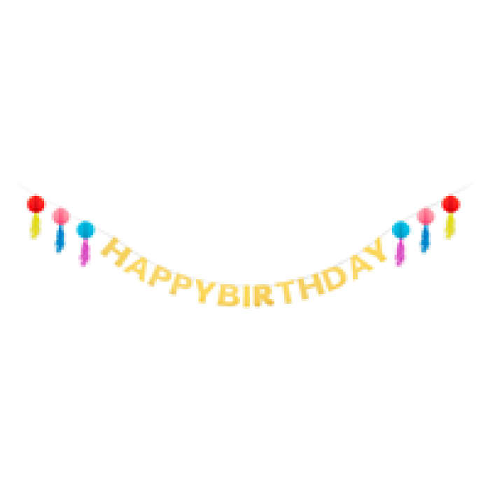 Petekli Zincir Süs Püsküllü Hppy.Bday. -KF123-