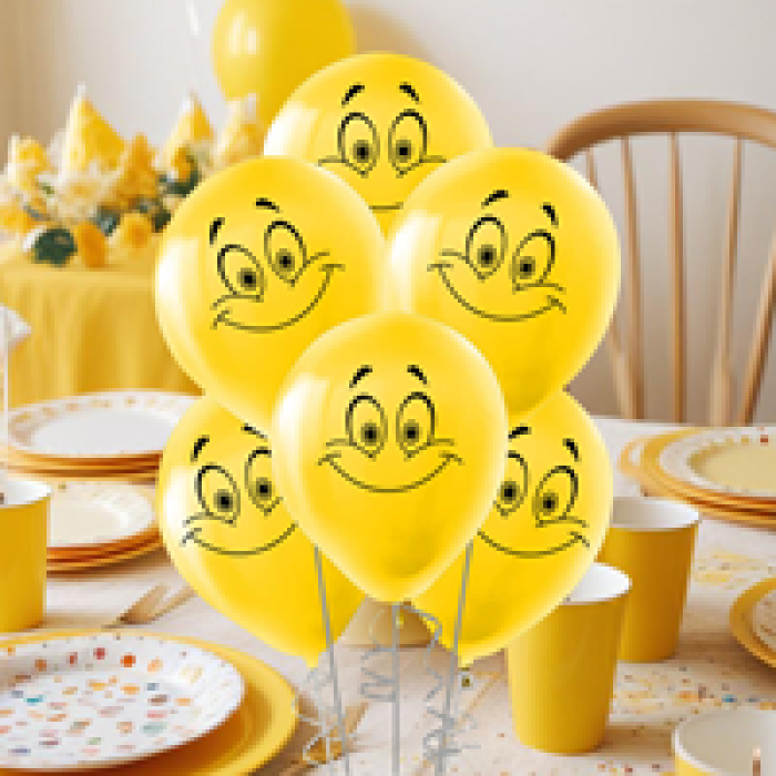 Pastel Balon Baskılı 100lü -Gülen Yüz-