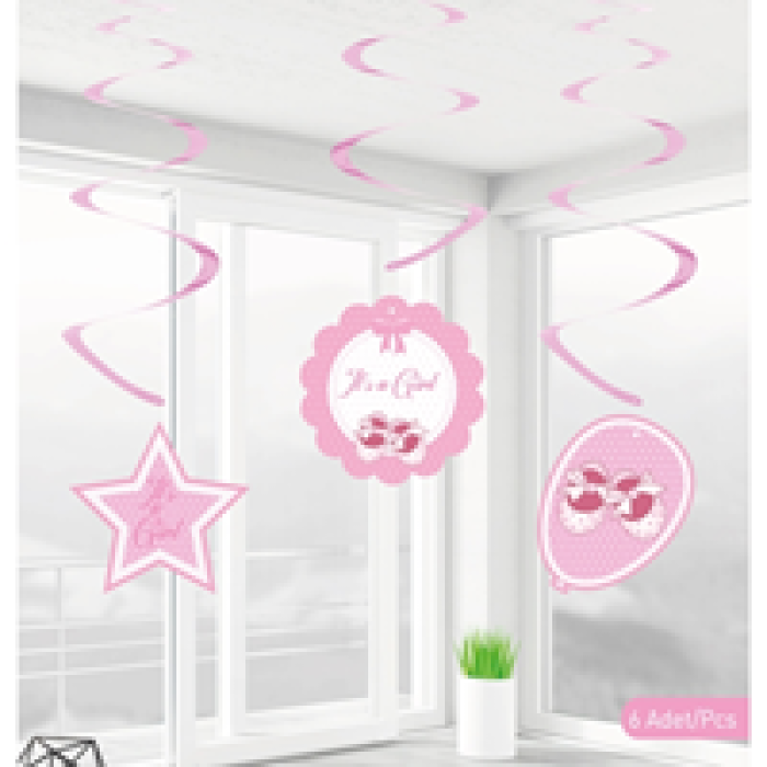 SW18 Babyshower Kız Sarkıt Süs 6lı