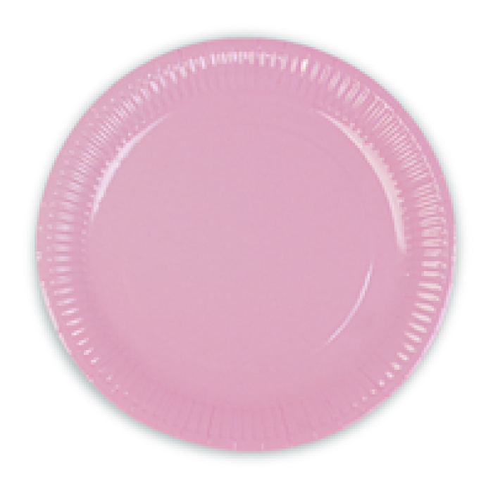 Karton Tabak 23cm 8li -Makaron Pembe-