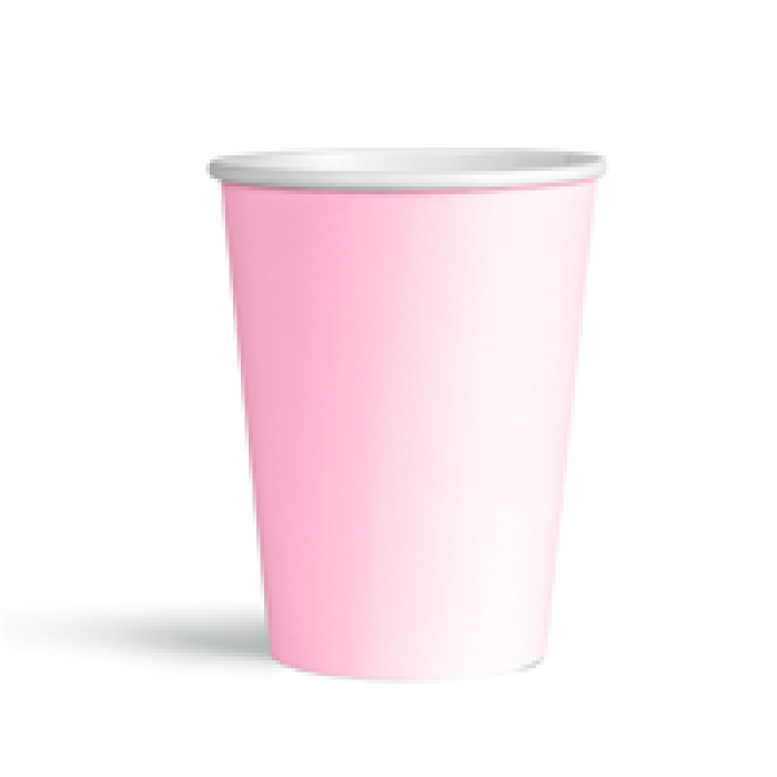 Karton Bardak 8oz 8li -Makaron Pembe-
