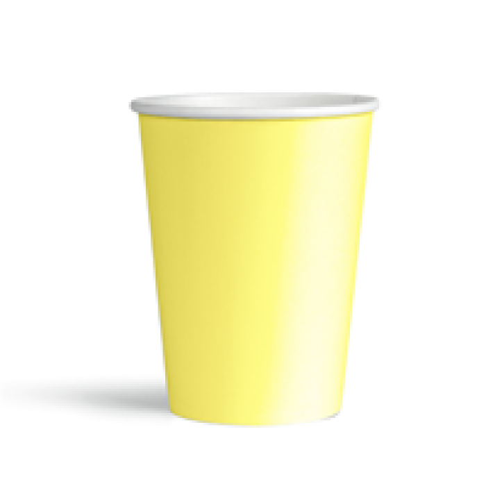 Karton Bardak 8oz 8li -Makaron Sarı-