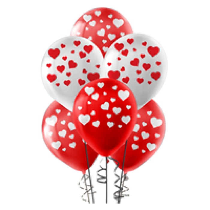 Pastel Balon Çepeçevre Baskılı100lü -Kalpler-