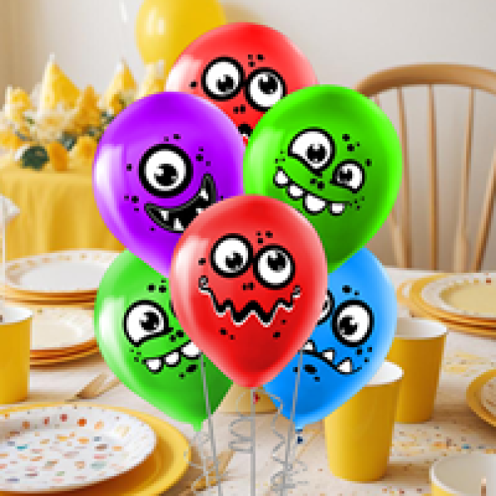 Pastel Balon Baskılı 100lü -Monster-