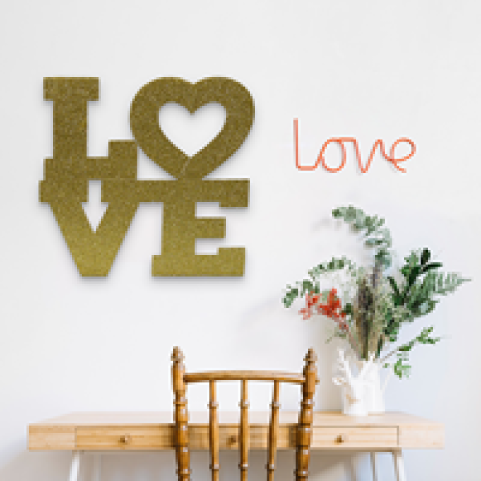 Strafor Dekor Süs Love Yazılı