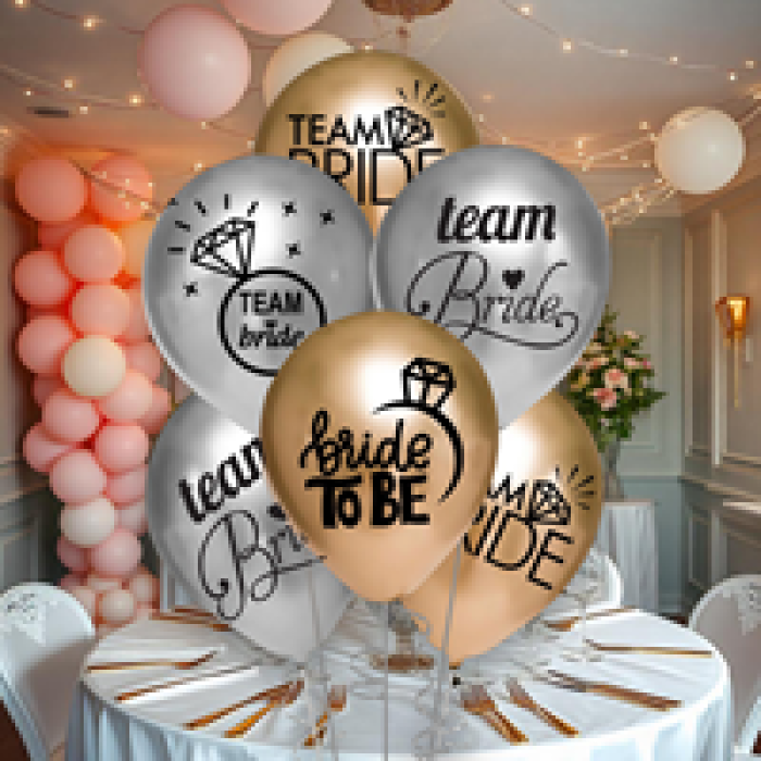 Metalik Balon Baskılı 100lü -Team Bride-