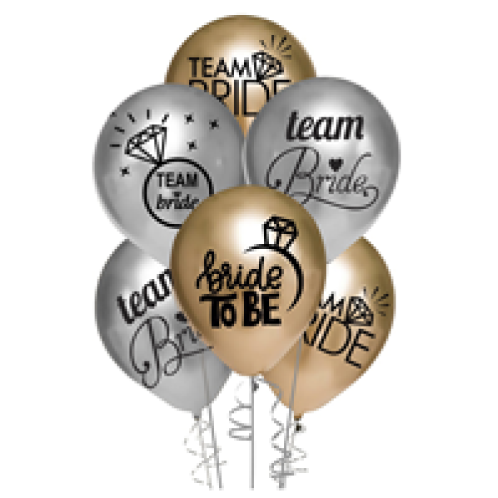 Metalik Balon Baskılı 100lü -Team Bride-